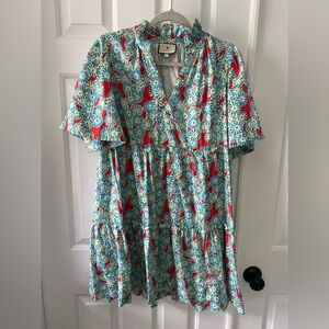 Tuckernuck Red and Blue Floral Mini Dress